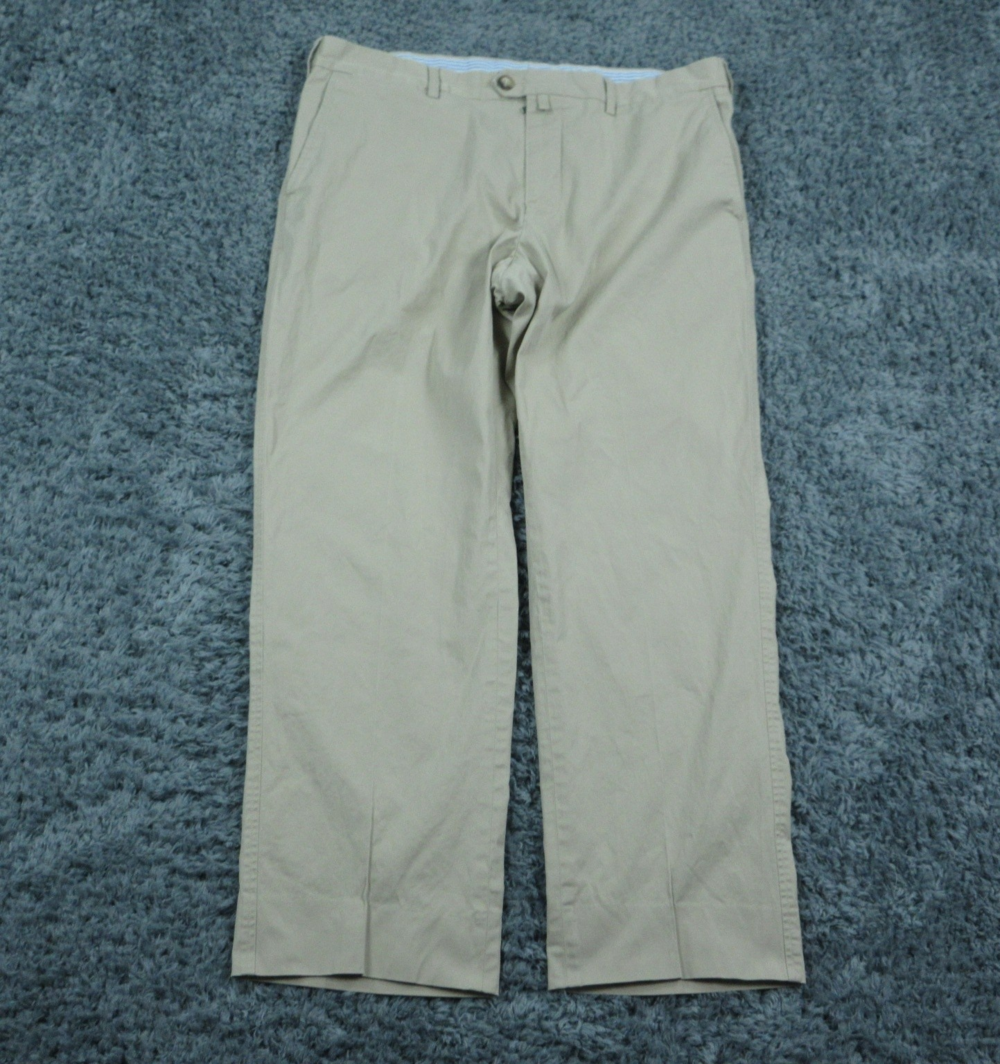 Faconnable Pants Mens 38R Flat Front Stretch Chino Cotton Blend Casual 37x29*